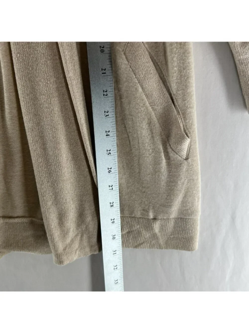 Gibson Open Front Cozy Cardigan Womens S Knit Pockets Long Sleeve Shawl Oatmeal